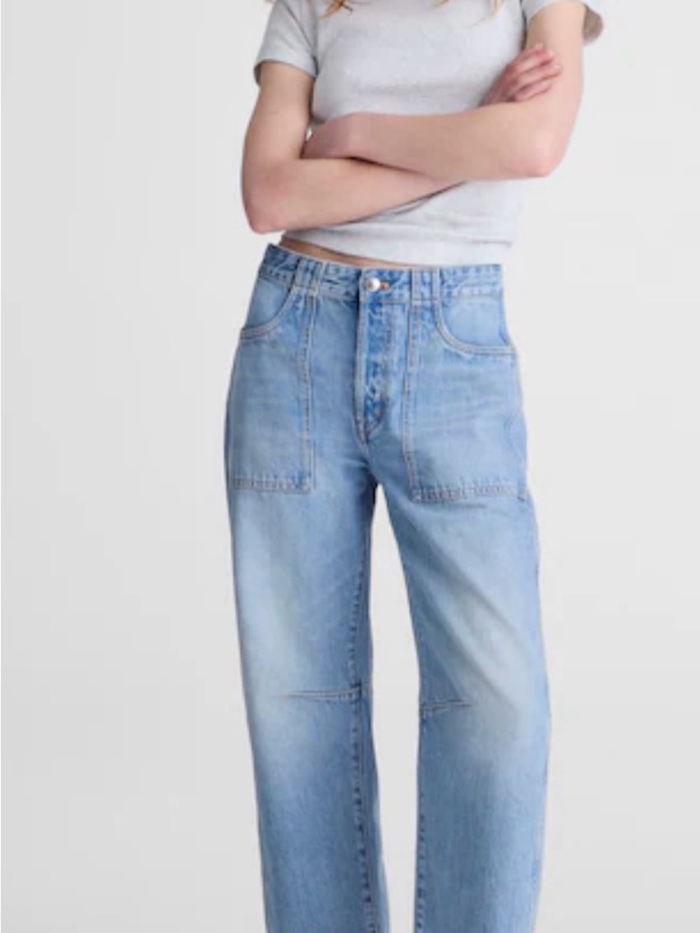 MADEWELL utility Barrel Darted Women's High-Rise Straight Jeans size 24